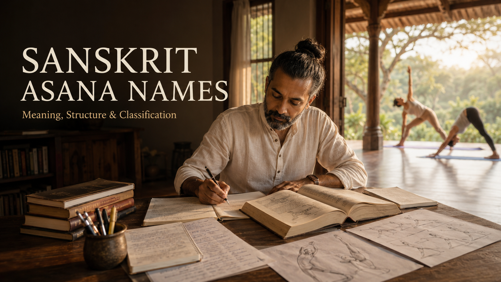 Yoga blog preview image for Sanskrit Asana Names Explained: Meanings, Structure and Classification