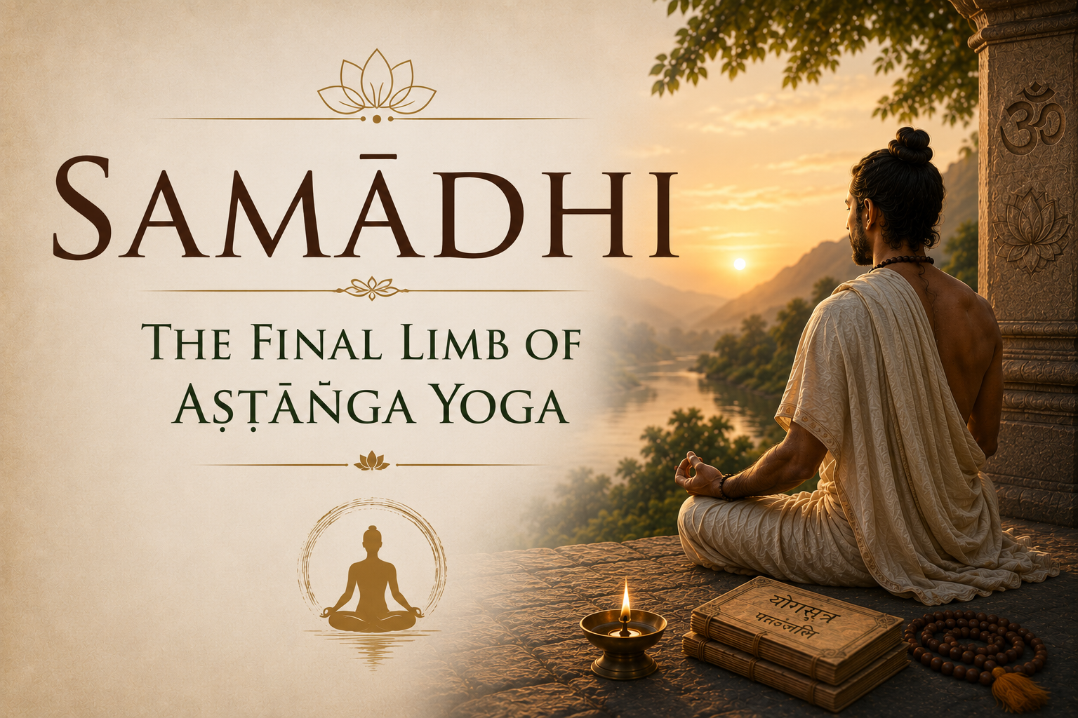 Yoga blog preview image for Samādhi: The Final Limb of Aṣṭāṅga Yoga (Kaivalya vs. Vedāntic Union — What Patañjali Actually Says)