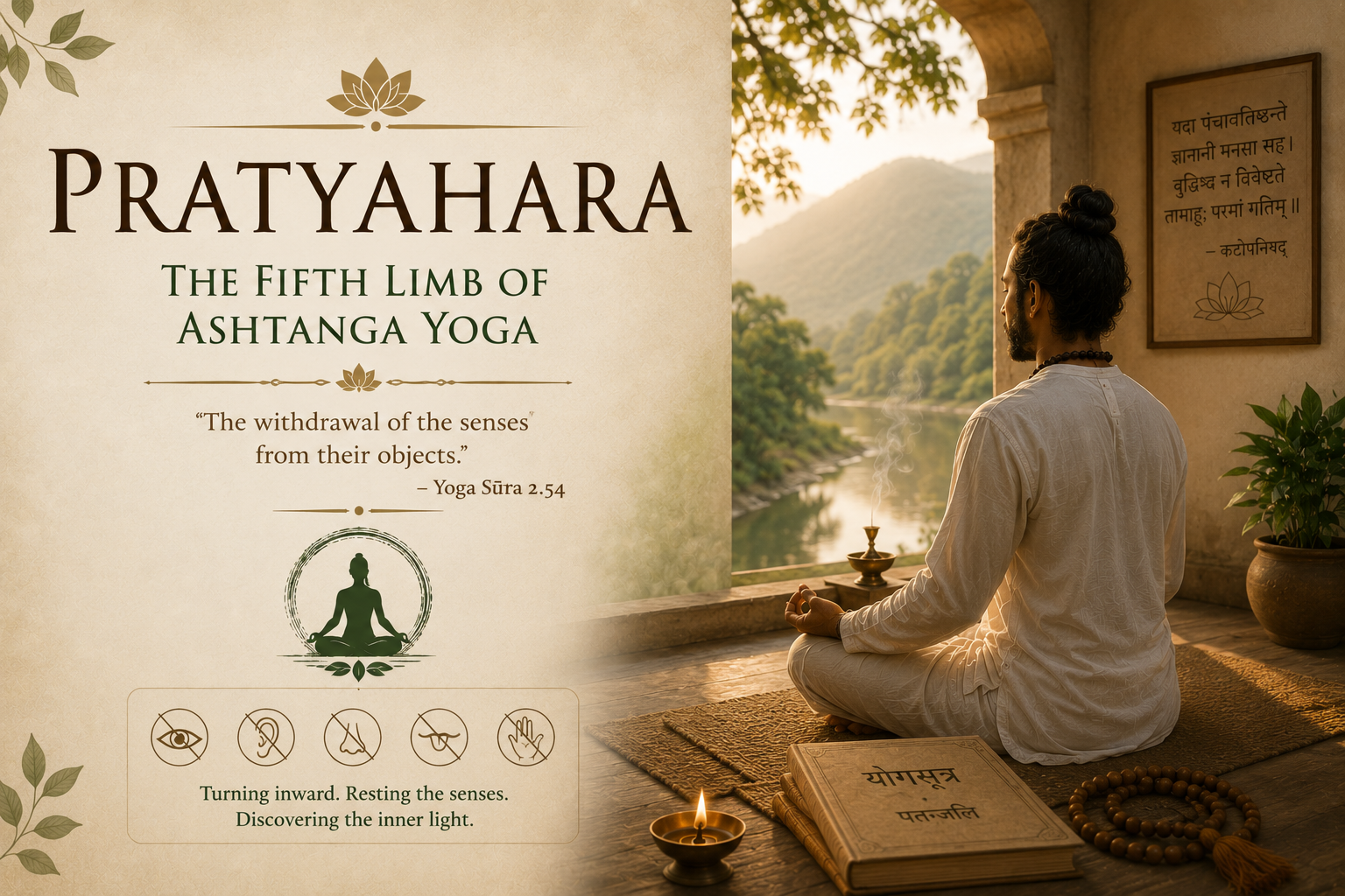 Yoga blog preview image for Pratyahara: The Fifth Limb of Ashtanga Yoga