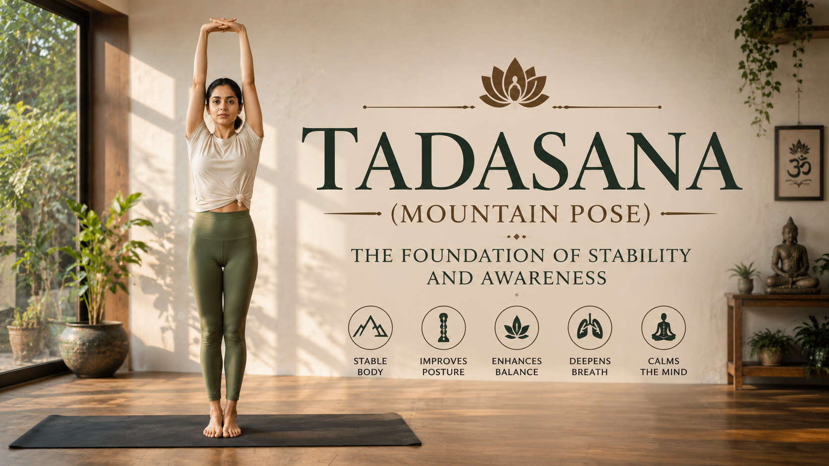 Yoga blog preview image for Tāḍāsana (Mountain Pose): Complete Anatomy, Alignment & Evidence-Based Guide