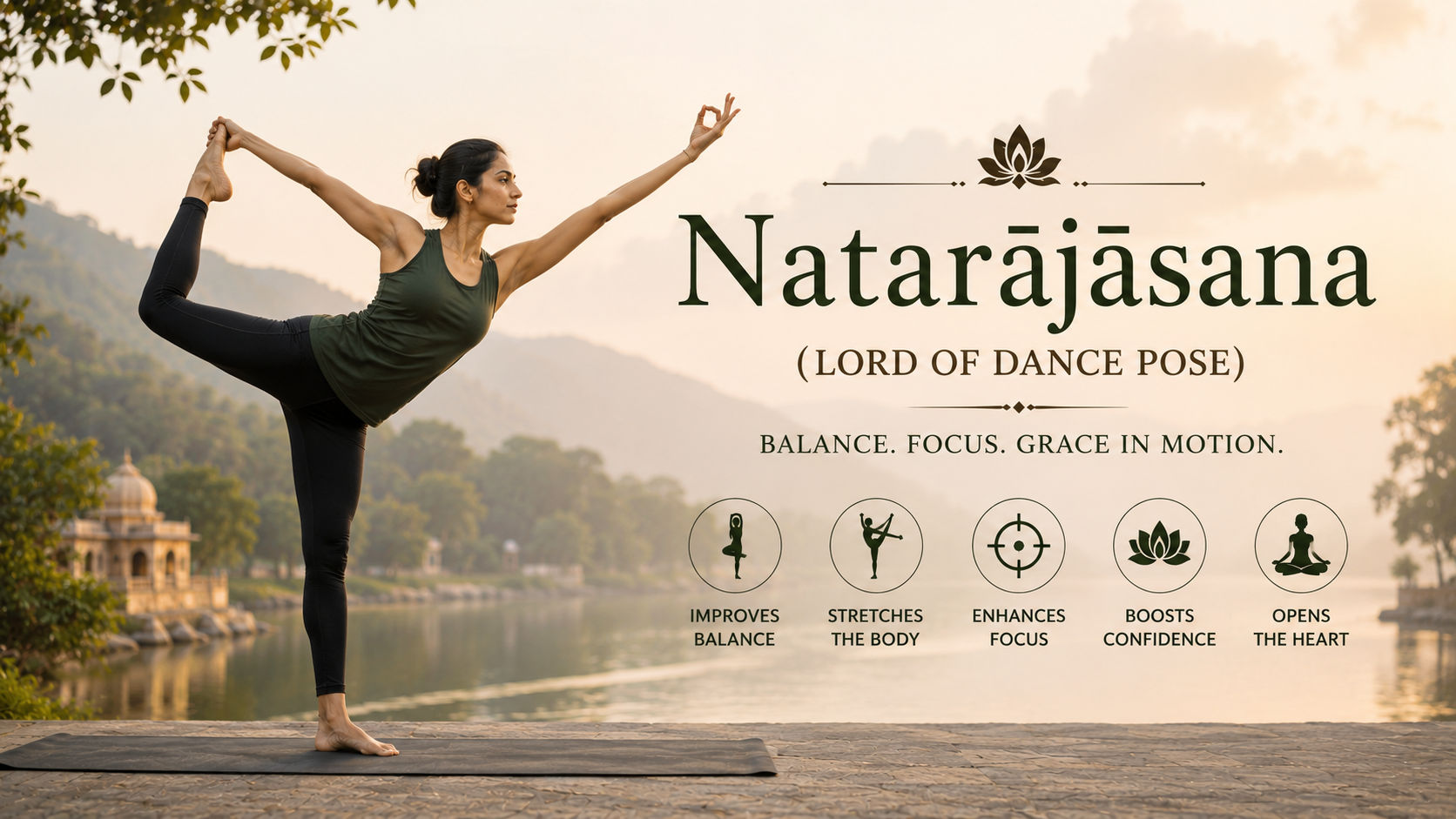 Yoga blog preview image for Naṭarājāsana (Lord of the Dance Pose): Complete Anatomy, Alignment & History Guide