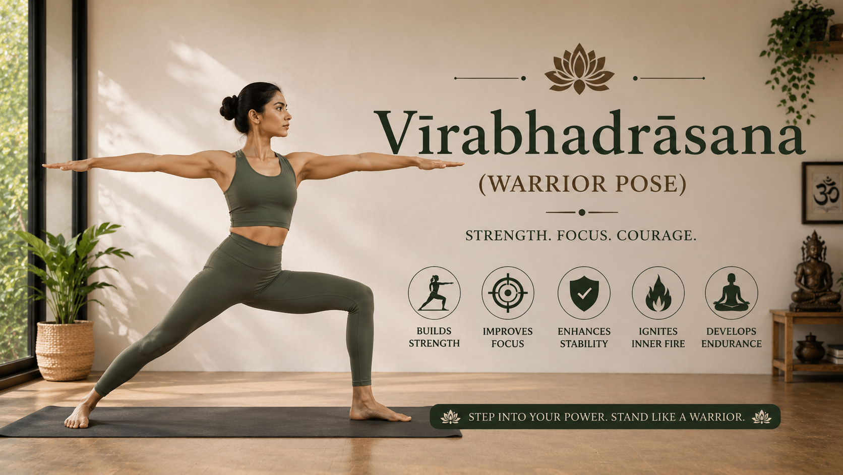 Yoga blog preview image for Vīrabhadrāsana (Warrior Pose): The Complete Reference Guide to Warrior I, II & III