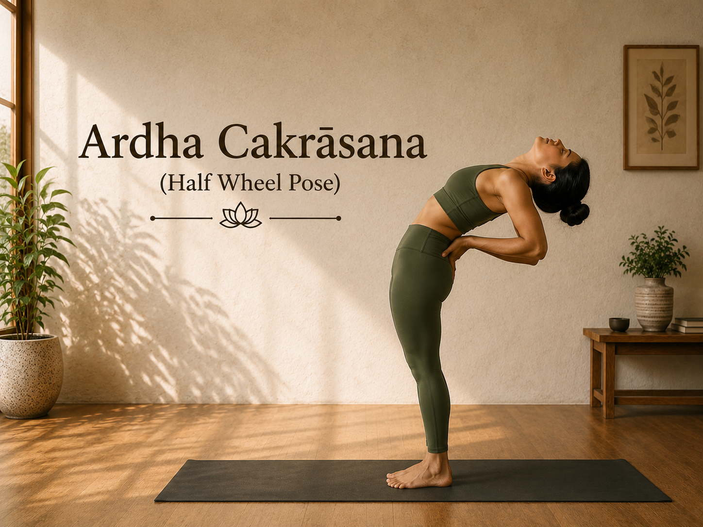 Yoga blog preview image for Ardha Cakrāsana (Half Wheel Pose): Classical Sources, Anatomy, Alignment & Evidence-Based Guide