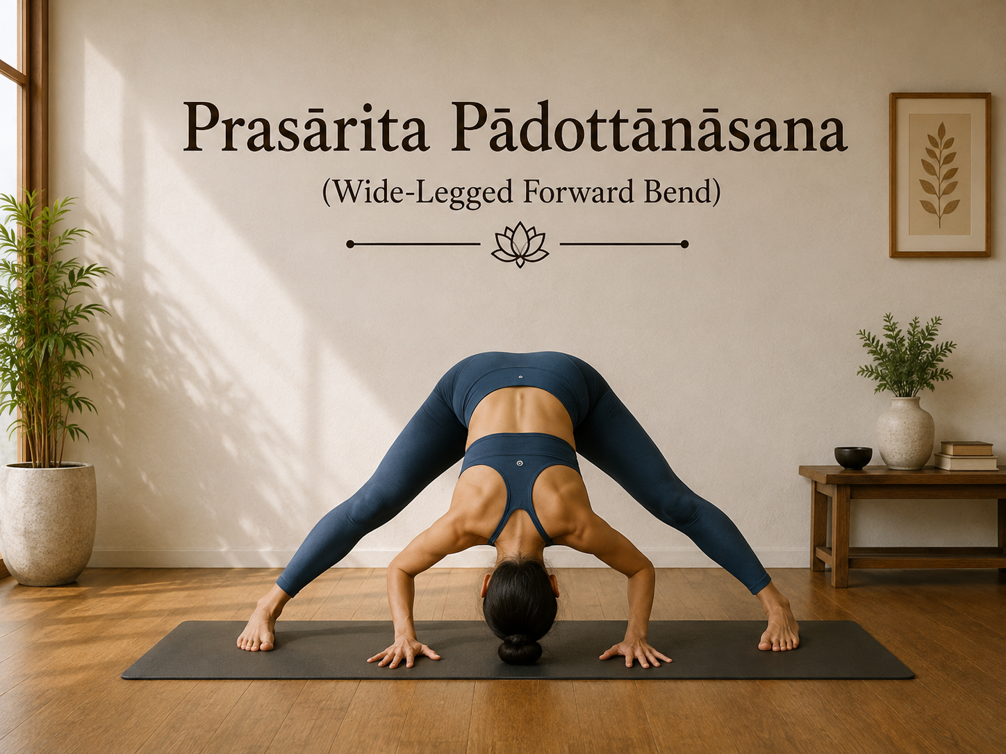 Yoga blog preview image for Prasārita Pādottānāsana (Wide-Legged Forward Bend): Complete Anatomy, Alignment & Evidence-Based Guide