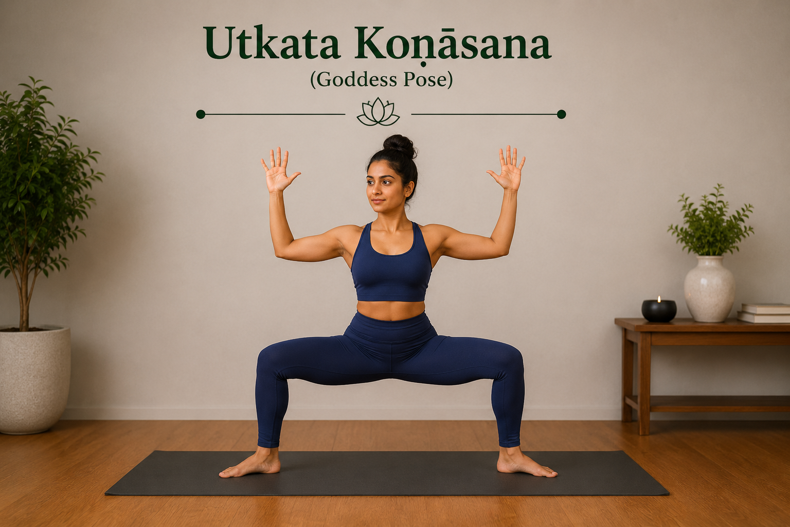 Yoga blog preview image for Utkata Koṇāsana (Goddess Pose): Classical Sources, Anatomy, Alignment & Evidence-Based Guide
