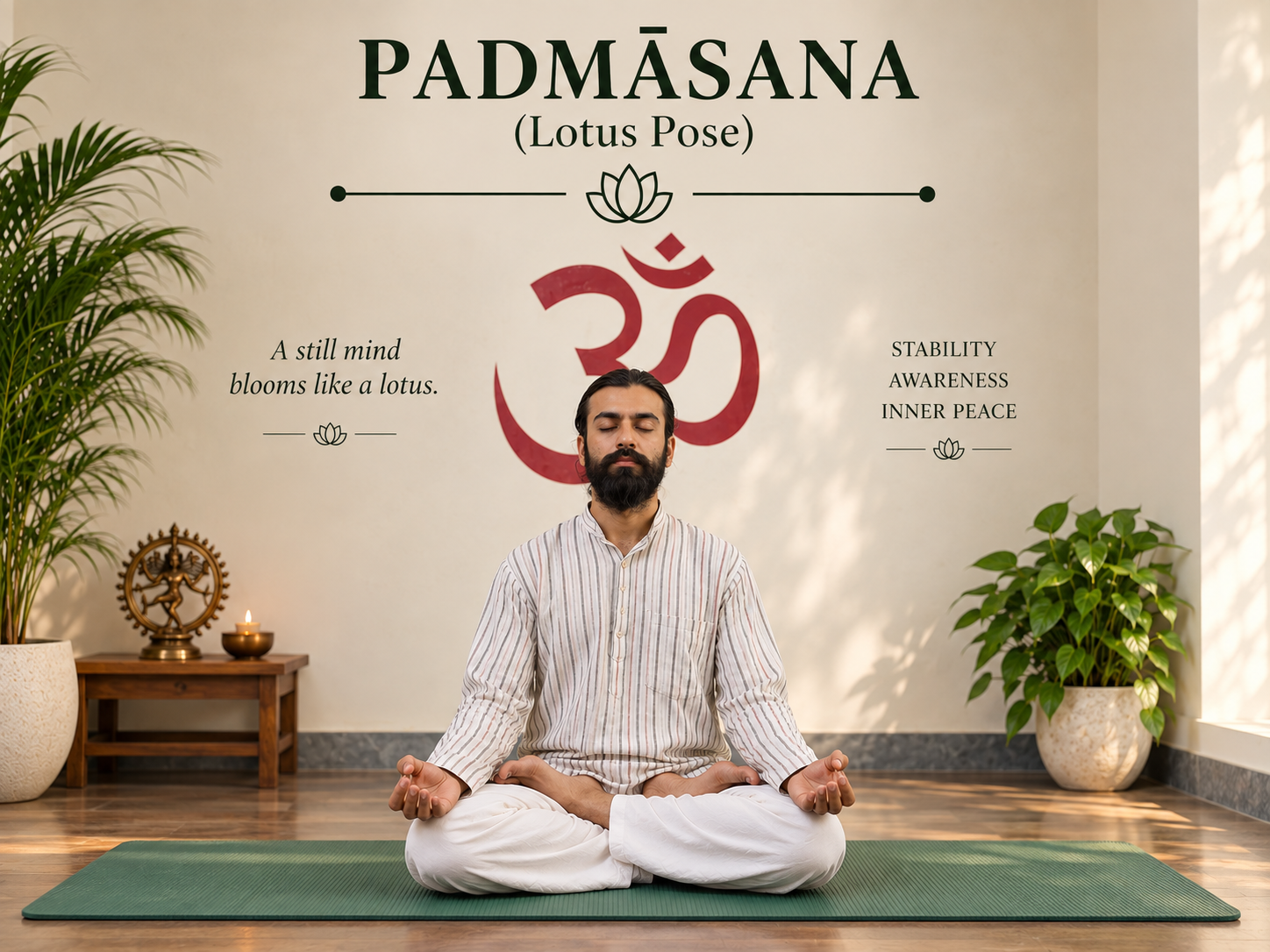 Yoga blog preview image for Padmāsana (Lotus Pose): Classical Sources, Anatomy, Alignment & Evidence-Based Guide