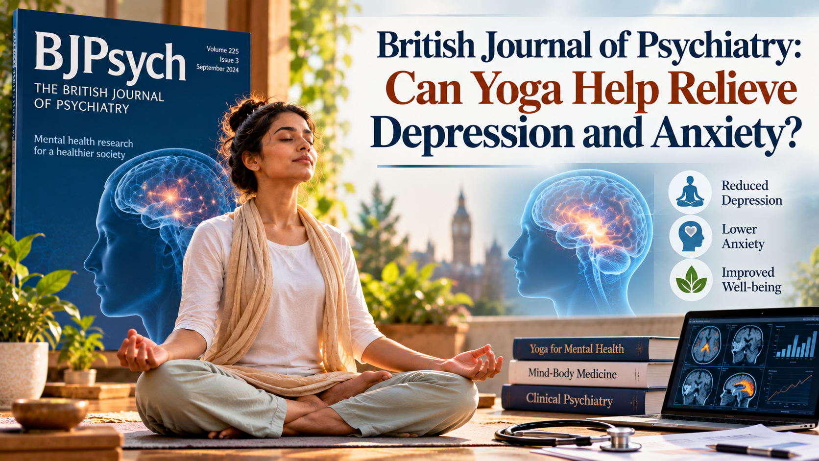 Yoga blog preview image for British Journal of Psychiatry: Can Yoga Help Relieve Depression and Anxiety?